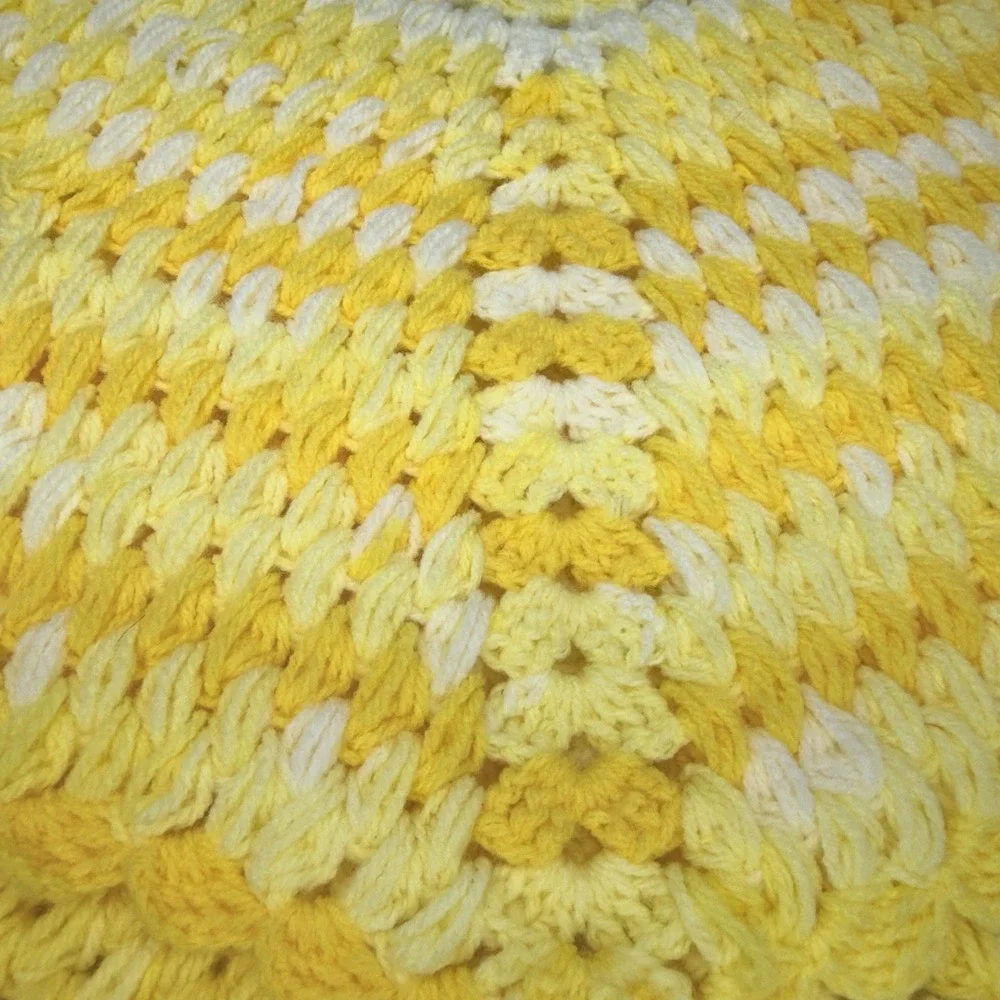 Handmade Crochet Baby Girl Cardigan Sweater Yellow Granny Jacket 3-6 Months